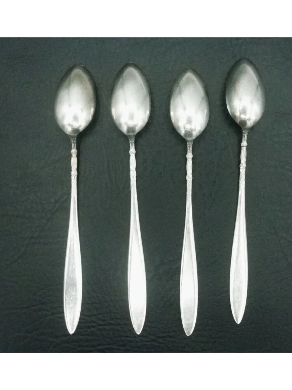 Roger Bros 1847 Queen Ann St. Moritz Ice Tea Spoon Set of 4 Silverplate 1910
